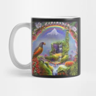 Vögel - Ein gelb-roter Papagei mit einem grauen Kopf Mug